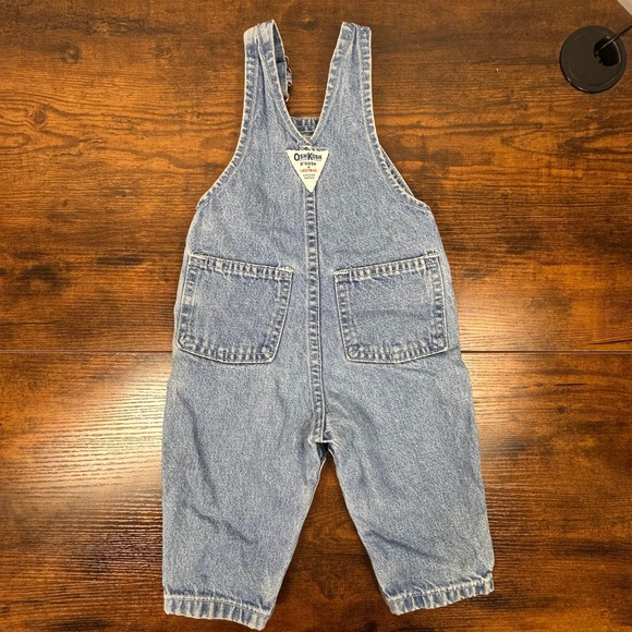 Vintage OshKosh B'gosh Denim Baby Overalls 6/9 Months Snap Inseam Made USA - Picture 5 of 8